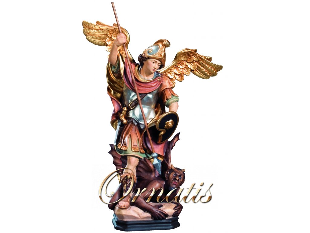 Drevená vyrezávaná socha Archanjela Michaela