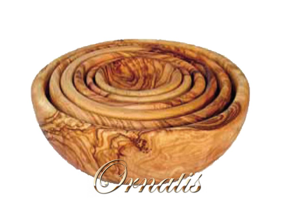 Dřevěná kulatá miska z olivového dřeva
