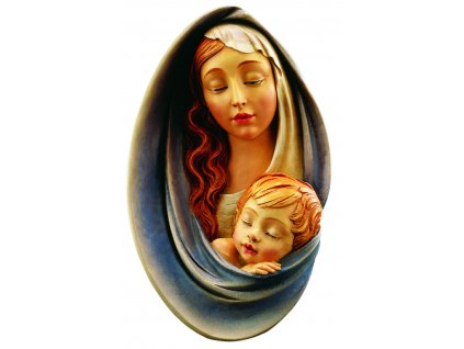 Drevená vyrezávaná Madona s dieťaťom