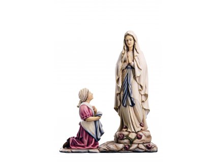 Drevená vyrezávaná Madona z Lourdes s Bernadette
