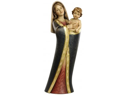Drevená socha Panny Márie s Ježiškom v náručí