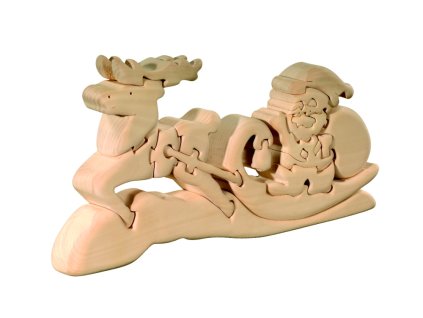 dřevěné 3D puzzle-santa a sob