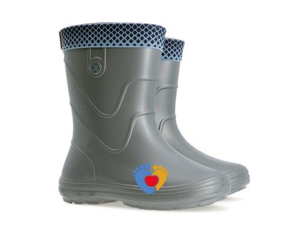 Detské gumáky DEMAR-VIBES 0320 C metallic grey / metalická šedá