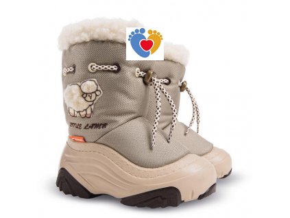 Detské zimné snehule DEMAR-LITTLE LAMB 2 A beige 4015