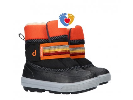 Detské zimné snehule DEMAR-CRAZY 1508 B black-orange