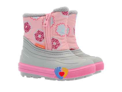 Detské zimné snehule DEMAR-WINTER LIGHT B pink 1509