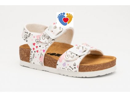 Detské dievčenské zdravotné sandále LEON 4805 srdce