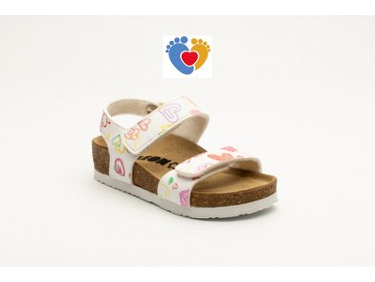 Detské dievčenské zdravotné sandále LEON 4803 srdce2