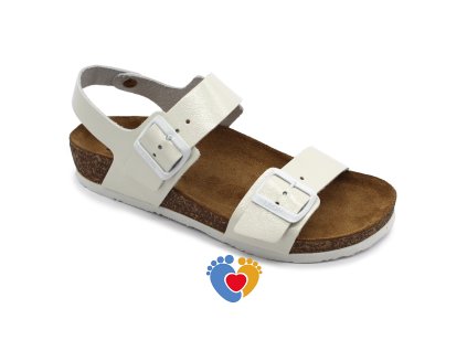 Dámske zdravotné korkové sandále LEON 4303 biela