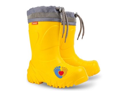 Detské zateplené gumáky DEMAR-MAMMUT-S 0300 L žlltá