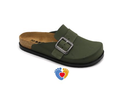 Dámska ortopedická korková obuv LEON 7000 zelená (Farba zelená, Veľkosť - vnútorná dĺžka stielky obuvi 36 - 23,5cm)