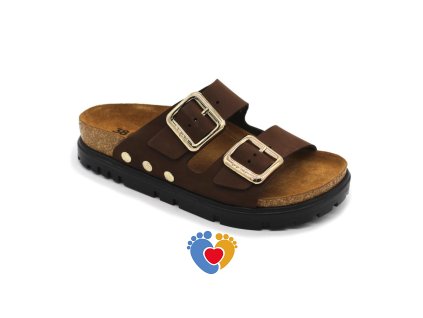 Dámska ortopedická obuv LEON 6011 hnedá (Farba hnedá, Veľkosť - vnútorná dĺžka stielky obuvi 36 - 23,5cm)
