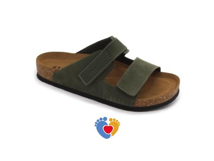 Pánska celokožená zdravotná obuv LEON 4704 zelená (Farba zelená, Veľkosť - vnútorná dĺžka stielky obuvi 42 - 27cm)