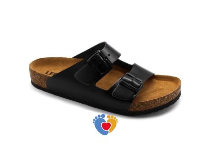 Pánske zdravotné šľapky LEON 4703 čierna (Farba čierna, Veľkosť - vnútorná dĺžka stielky obuvi 47 - 30 cm)
