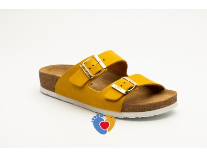 Dámska zdravotná celokožená obuv LEON 4010 žltá (Farba žltá, Veľkosť - vnútorná dĺžka stielky obuvi 36 - 23,5cm)