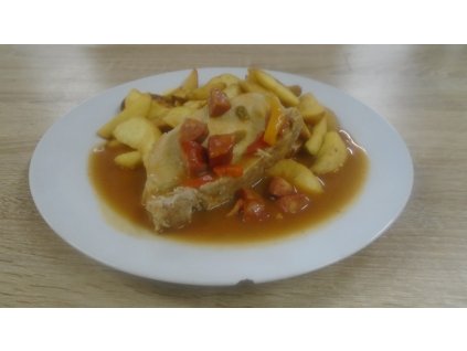 Maďarské vepřové karé, americké brambory, dip