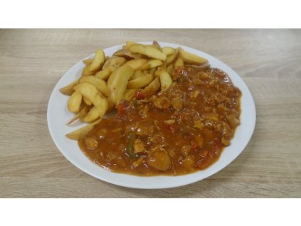 Čertovská kuřecí směs,americké brambory (1,3,6,7)