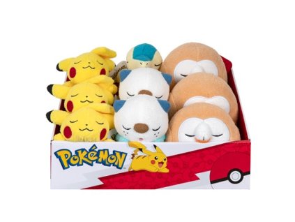0191726434443 1 Sleeping Plyš 13 CM new asst. (Cyndaquil, Rowlet, Oshawott, Pikacu) W3