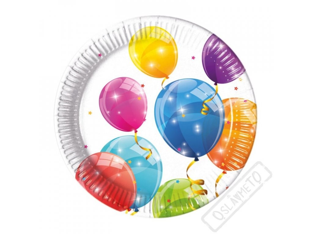 Papírové EKO party talíře Balloons