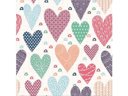 Papírové party ubrousky Heart Art