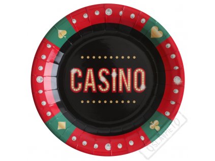 Papírové party talíře Casino
