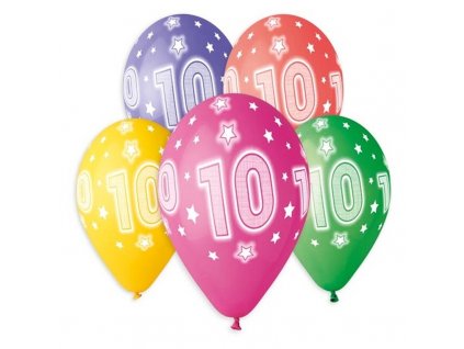 Nafukovací balónky latexové s číslem 10 mix