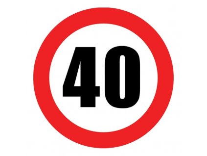 Papírové party talířky Dopravní značka 40