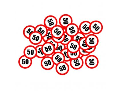 Papírové konfety Dopravní značka 50