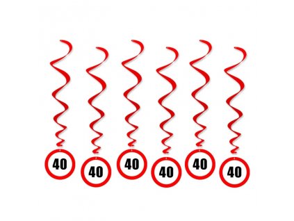 Závěsné spirálové dekorace Dopravní značky 40