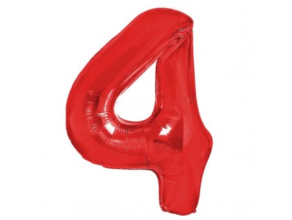 Nafukovací balón číslo 4 červená 94cm