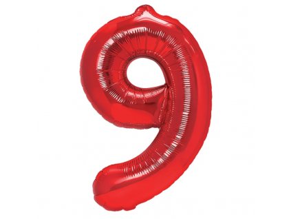 Nafukovací balón číslo 9 červená 94cm