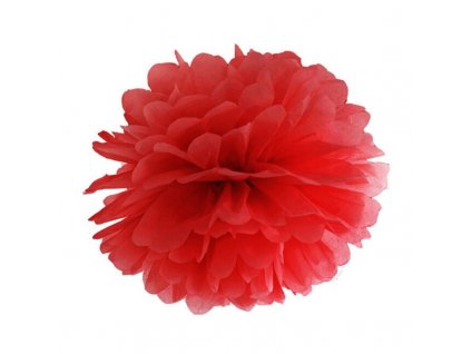 Papírová Pom pom koule červená 35cm