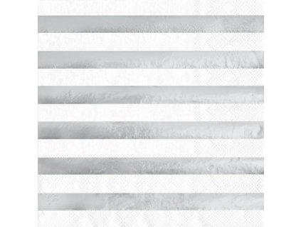 Papírové ubrousky s pruhy Silver Stripe