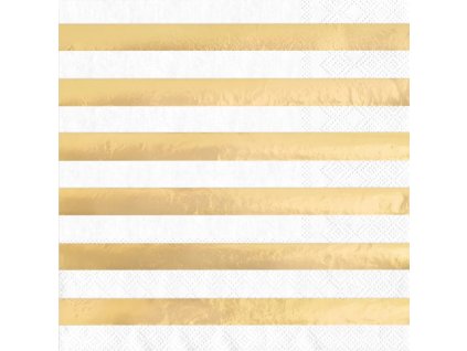 Papírové ubrousky s pruhy Gold Stripe