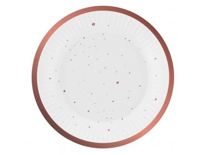 Papírové party talířky Dotty Rose-gold
