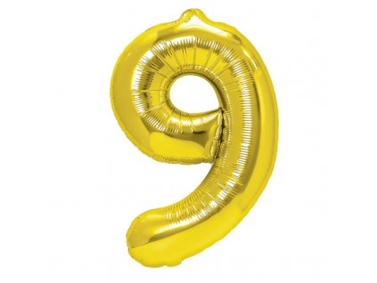 Nafukovací balón číslo 9 zlatý 94cm