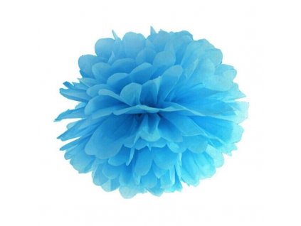 Papírová Pom pom koule azurová 35cm