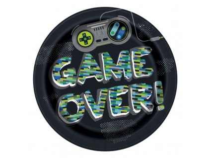 Papírové party talíře Game Over