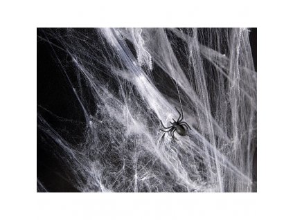 Dekorační umělá pavučina s pavouky bílá 60g