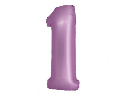 Nafukovací balón číslo 1 Satin Lila 76cm