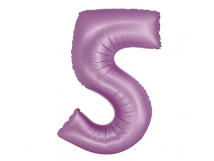Nafukovací balón číslo 5 Satin Lila 76cm