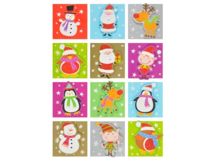 Vánoční jmenovky na dárky 3D Glitter