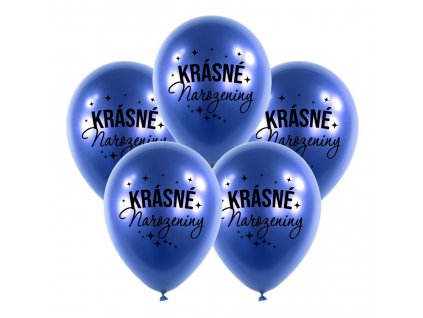 Latexové balónky Glossy Krásné narozeniny modré