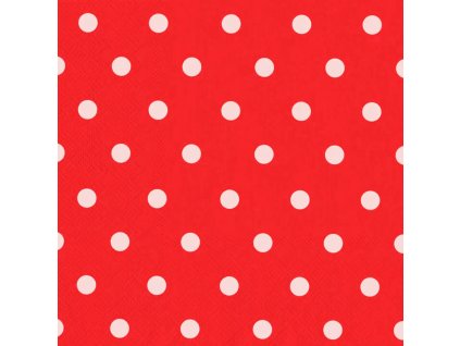 Papírové party ubrousky s puntíky červené