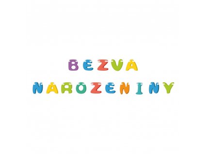 Papírový nápis Bezva narozeniny česky