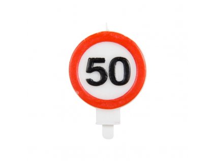 Narozeninová svíčka Dopravní značka 50