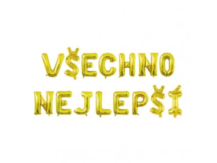 Nafukovací písmena VŠECHNO NEJLEPŠÍ zlatá