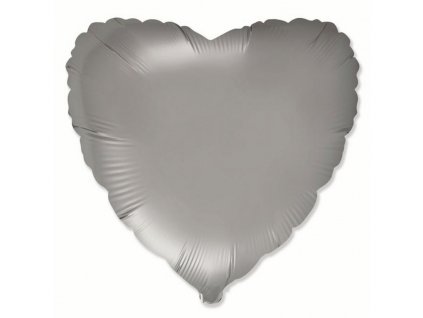 Nafukovací balónek Srdce Satin Grey 45cm