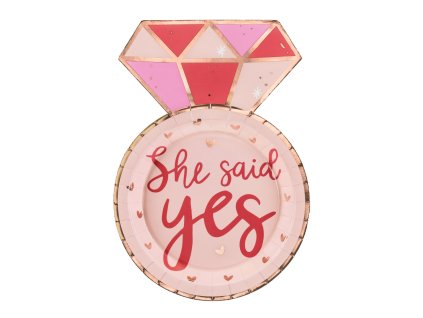 Papírové talířky na rozlučku Prsteny, 6ks