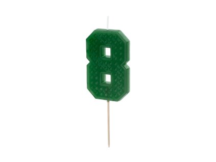 Narozeninová svíčka Lego číslo 8 zelená